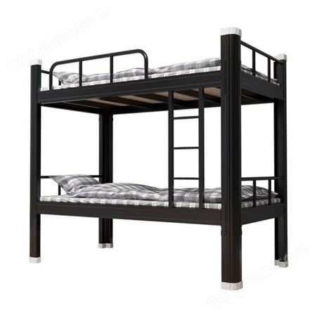 黑色1米宽单层双层上下铺铁架床学生寝室床双层床铁床厂家员工